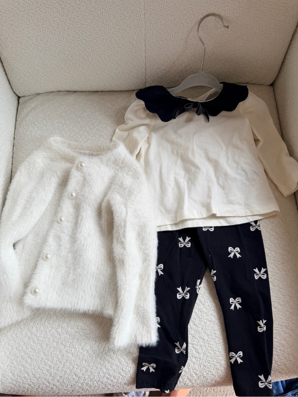 Janie & Jack Cream sweater outfit baby girl 12-18